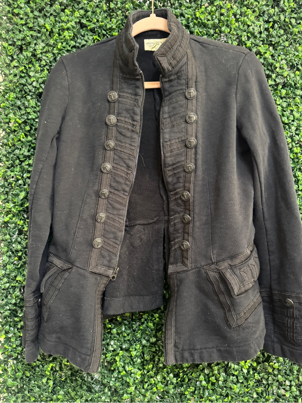 Denim & Supply Ralph Lauren Black Military-Style Zip Front Jacket